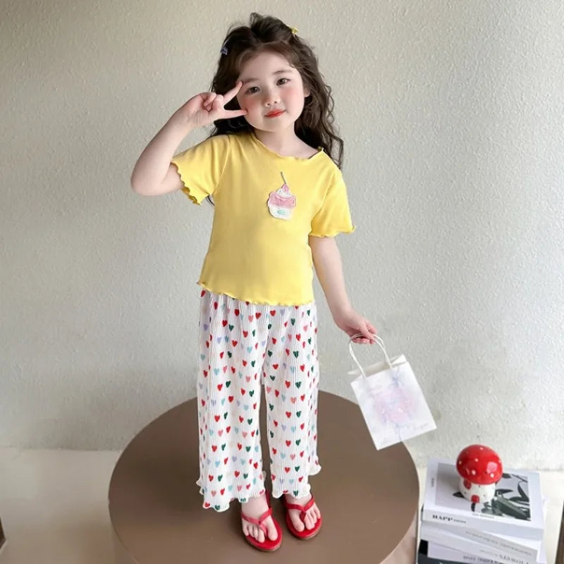 Girls' Summer 2-Piece Outfit Set – Cute Children's Clothing for Girls