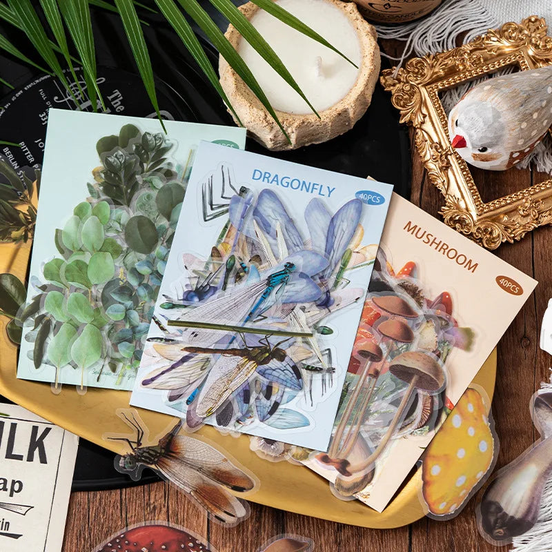 Botanical Flower & Butterfly Sticker Pack — Vintage Nature Decals for Journaling, Scrapbooking & DIY