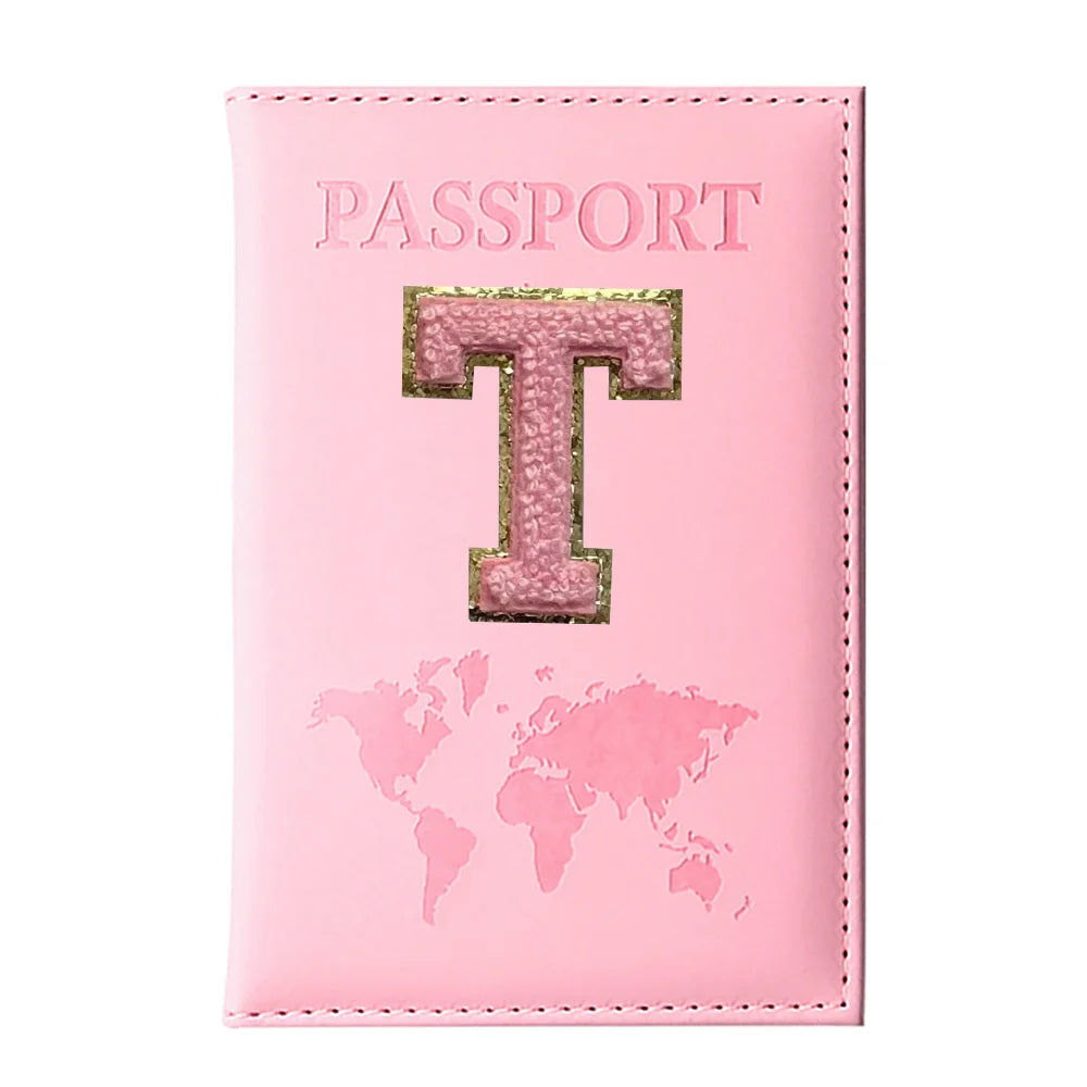 Initial Letter Passport Cover — Waterproof PU Leather Passport Wallet (A–Z)