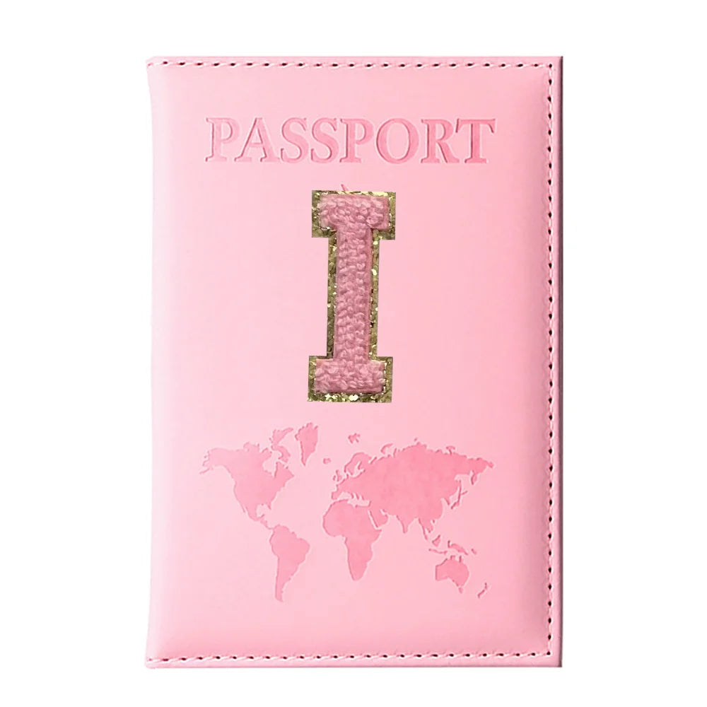 Initial Letter Passport Cover — Waterproof PU Leather Passport Wallet (A–Z)