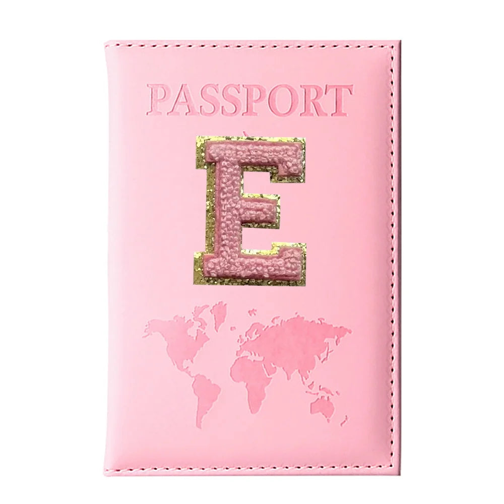 Initial Letter Passport Cover — Waterproof PU Leather Passport Wallet (A–Z)
