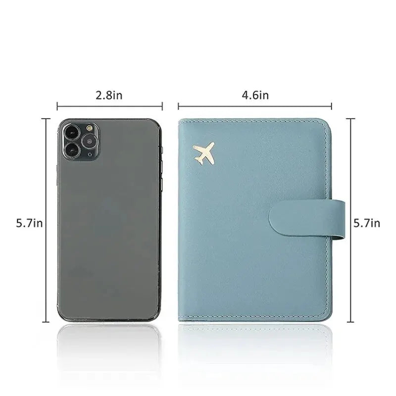 PU Leather Passport Holder with Card Slots — Travel Wallet Cover for Men & Women