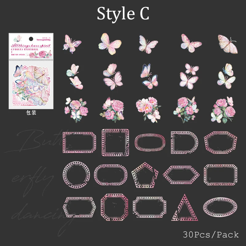 Nature Spirit Series Sticker Pack — Self-Adhesive Decals for Scrapbooking, Collage & Journaling (1, 3 or 6 Pack)