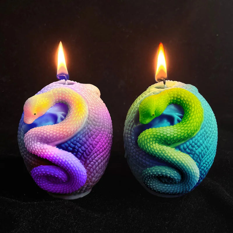 Snake Relief Pillar Candle Mold — Food Grade Silicone for Candles, Soap, Resin & More