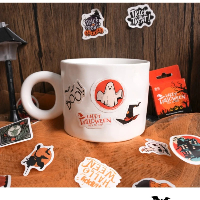Halloween Ghost & Pumpkin Sticker Box — Exquisite Designs for Journals, Cases & More