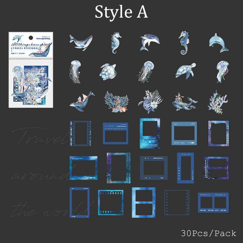 Nature Spirit Series Sticker Pack — Self-Adhesive Decals for Scrapbooking, Collage & Journaling (1, 3 or 6 Pack)
