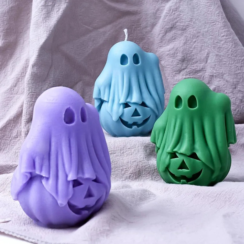 Halloween Silicone Candle & Craft Mold — Pumpkin & Ghost 3D Design