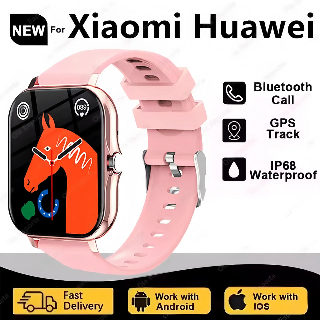 Smart Watch with Bluetooth Calling – 2.02" AMOLED, Heart Rate, Blood Oxygen, GPS, NFC, Fitness Tracker for Men & Women
