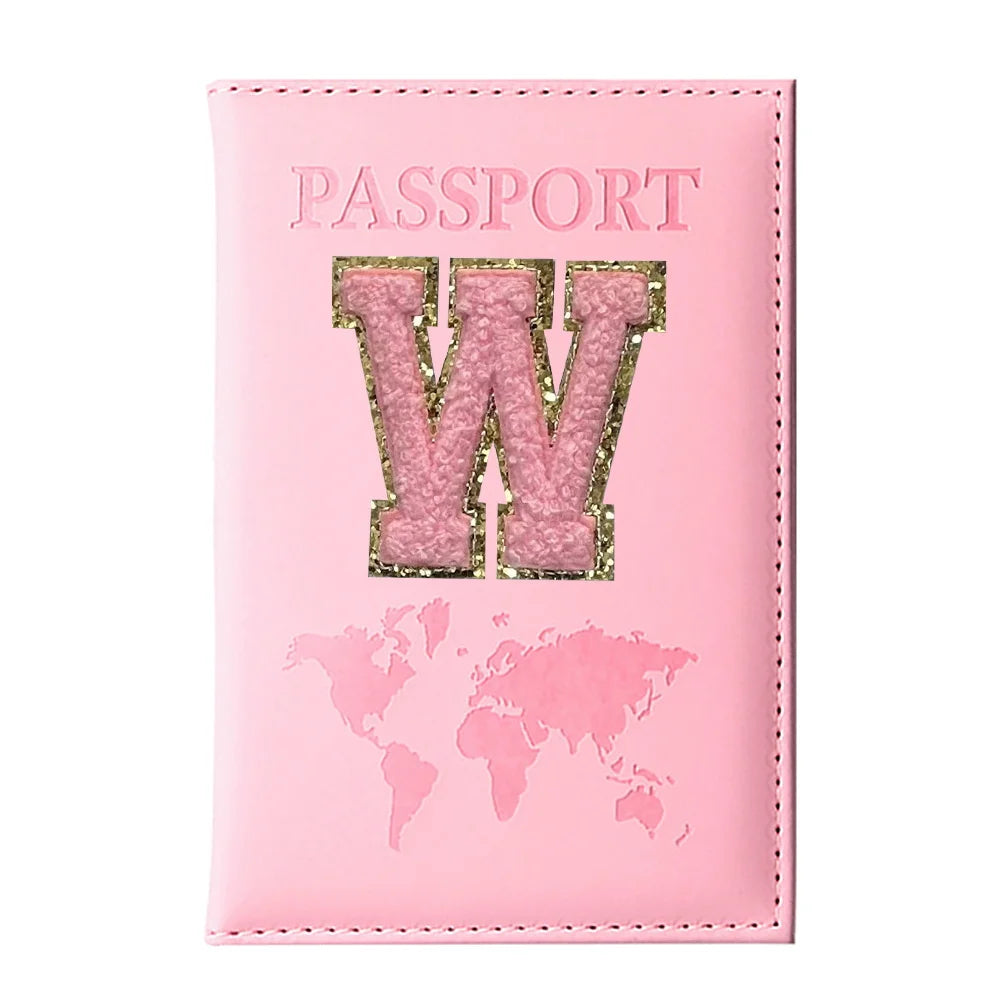 Initial Letter Passport Cover — Waterproof PU Leather Passport Wallet (A–Z)