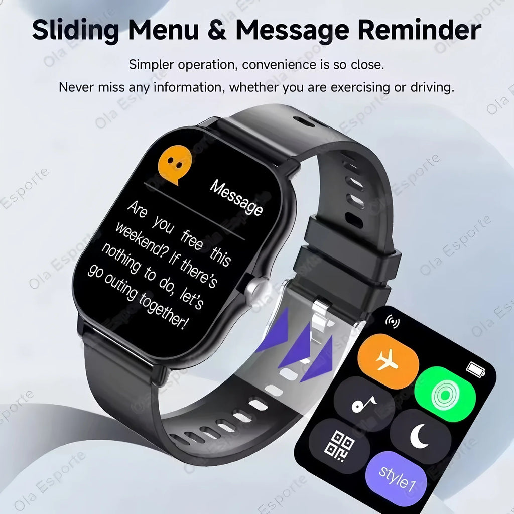 Smart Watch with Bluetooth Calling – 2.02" AMOLED, Heart Rate, Blood Oxygen, GPS, NFC, Fitness Tracker for Men & Women