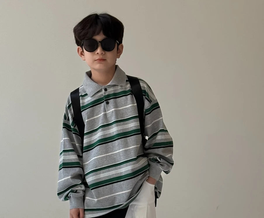 Kids Unisex Striped Long Sleeve Top – Casual Toddler Outfit for Boys & Girls