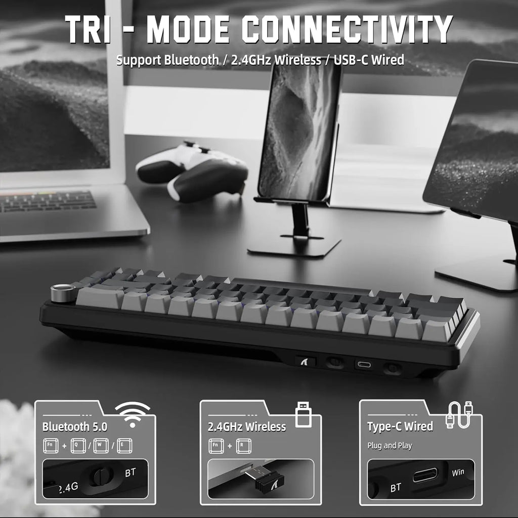 Attack Shark X66 65% Wireless Mechanical Keyboard – Hot-Swap, RGB, Gasket Mount, 3-Mode Connection
