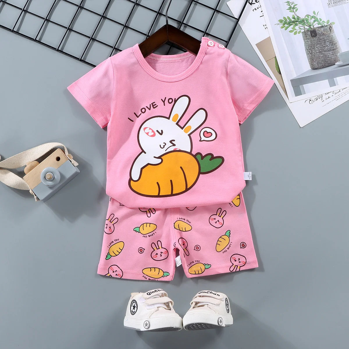 Kids 2-Piece Cotton Set – Soft T-Shirt & Shorts for Boys & Girls (Toddler)