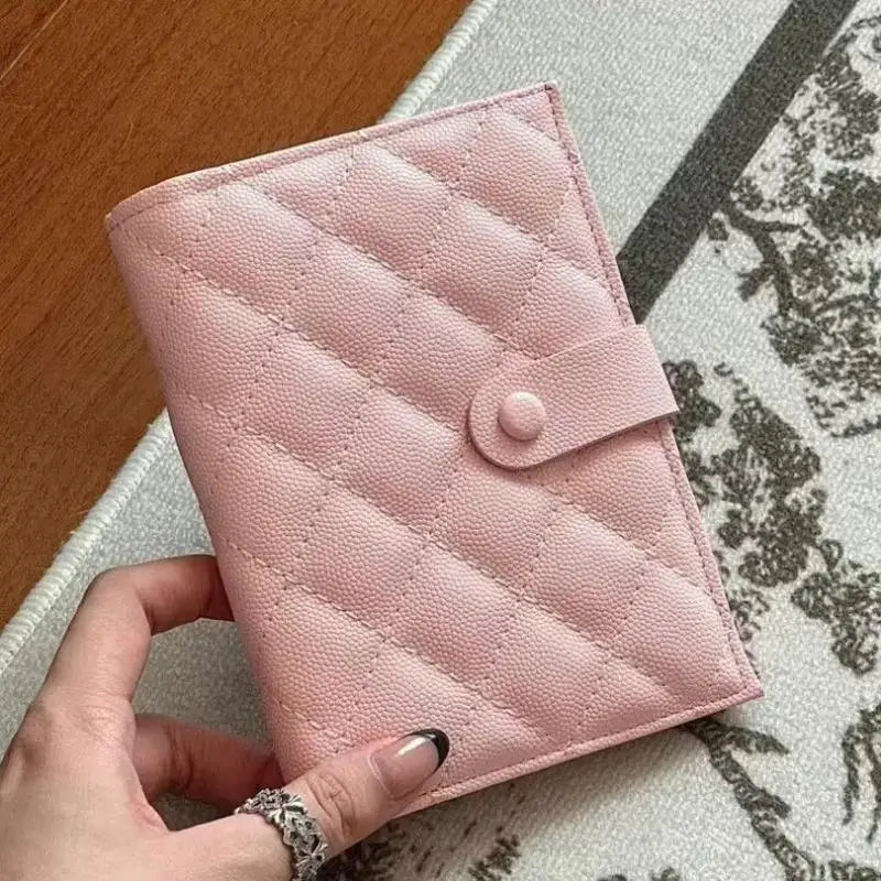 Korean Style Minimalist Passport Holder — Slim Geometric PU Leather Travel Wallet with Card Pockets