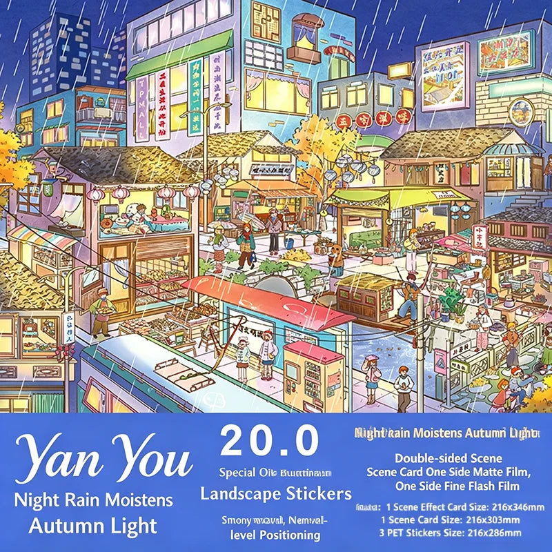 Kawaii 3D Landscape Scene Sticker Set — Large Edition Pocket House DIY Handmade Account Stickers for Journals & Gifts
