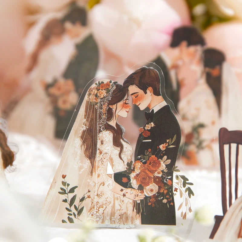 Romantic Lover Sticker Pack – 30pcs Wedding & Love Decals for Journals & Planners