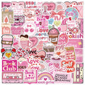 Pink Bookish Sticker Pack – 50pcs Inspirational Decals for Notebooks & Water Bottles