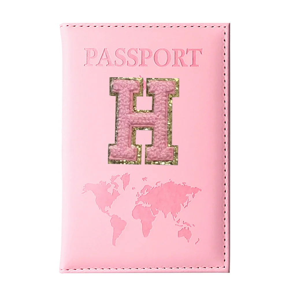 Initial Letter Passport Cover — Waterproof PU Leather Passport Wallet (A–Z)