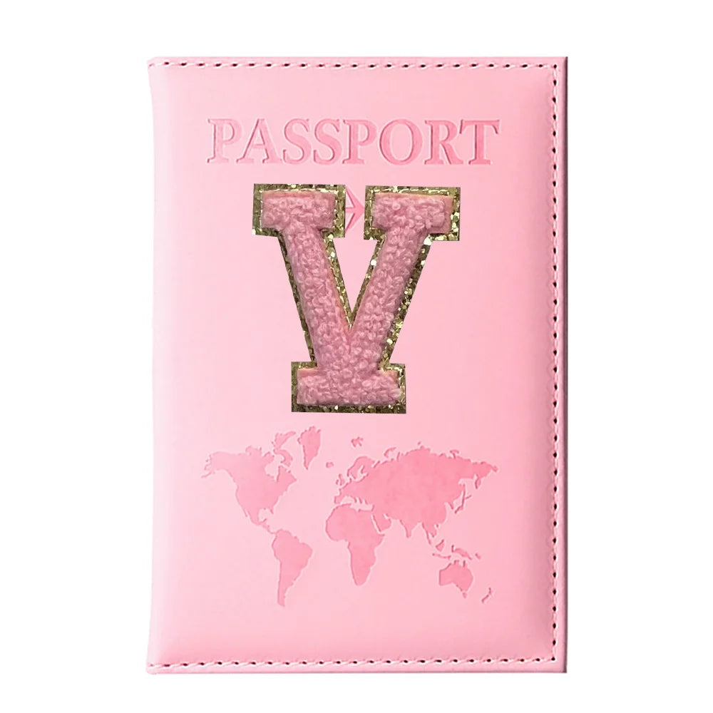Initial Letter Passport Cover — Waterproof PU Leather Passport Wallet (A–Z)