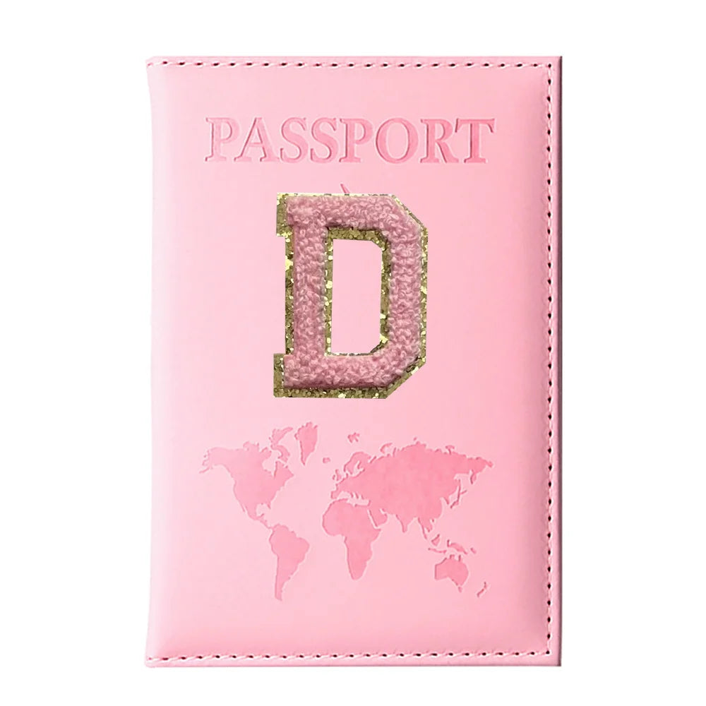 Initial Letter Passport Cover — Waterproof PU Leather Passport Wallet (A–Z)