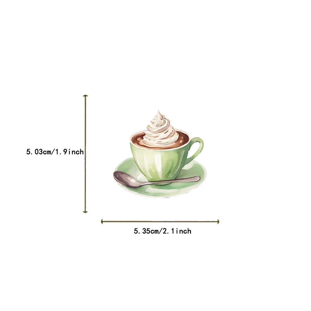 Coffee Lover Sticker Pack (50pcs) — Waterproof Art Stickers for Notebooks, Laptops & Luggage