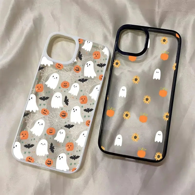 Halloween Pumpkin & Ghost Phone Case — Cute Protective Cover for iPhone 7–16