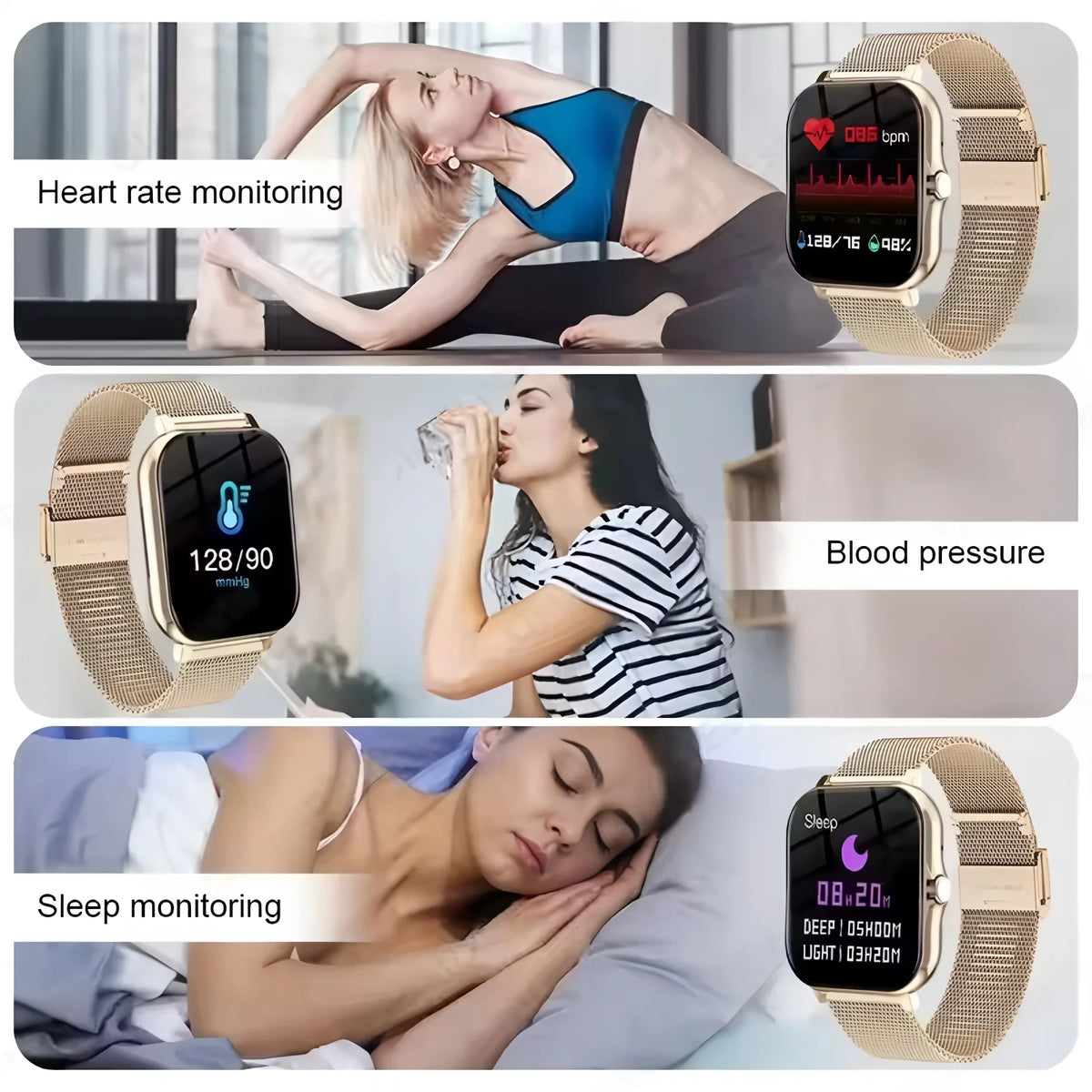Smart Watch with Bluetooth Calling – 2.02" AMOLED, Heart Rate, Blood Oxygen, GPS, NFC, Fitness Tracker for Men & Women