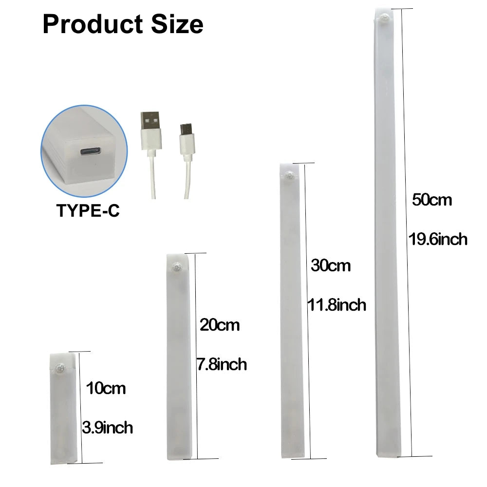 Wireless Motion Sensor LED Cabinet Light – USB Rechargeable, Magnetic Mount for Closet, Kitchen & Hallway