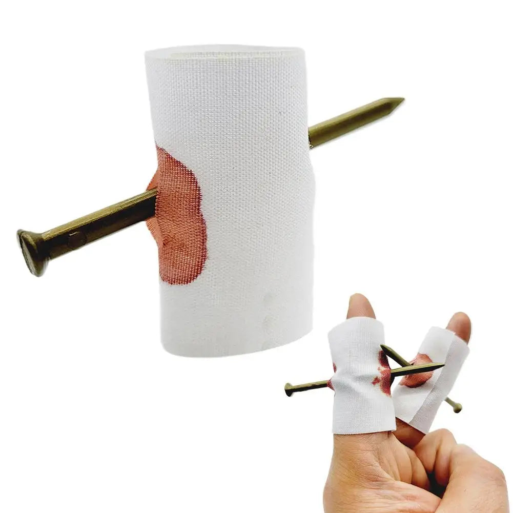 Fake Nail Through Finger Prank Toy — Realistic Halloween Magic Trick & Joke Prop