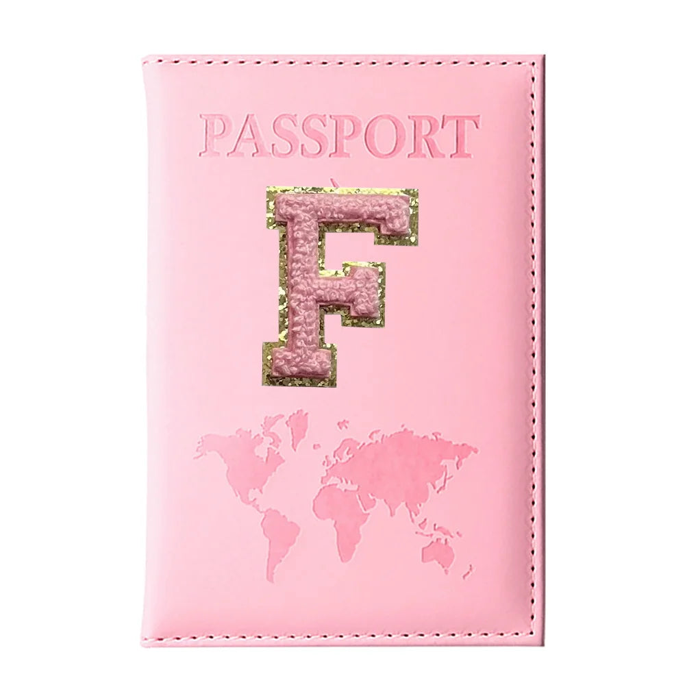 Initial Letter Passport Cover — Waterproof PU Leather Passport Wallet (A–Z)