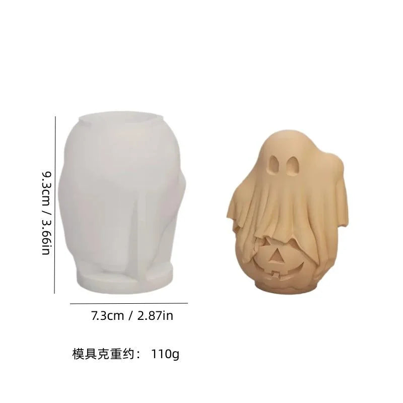 Halloween Silicone Candle & Craft Mold — Pumpkin & Ghost 3D Design