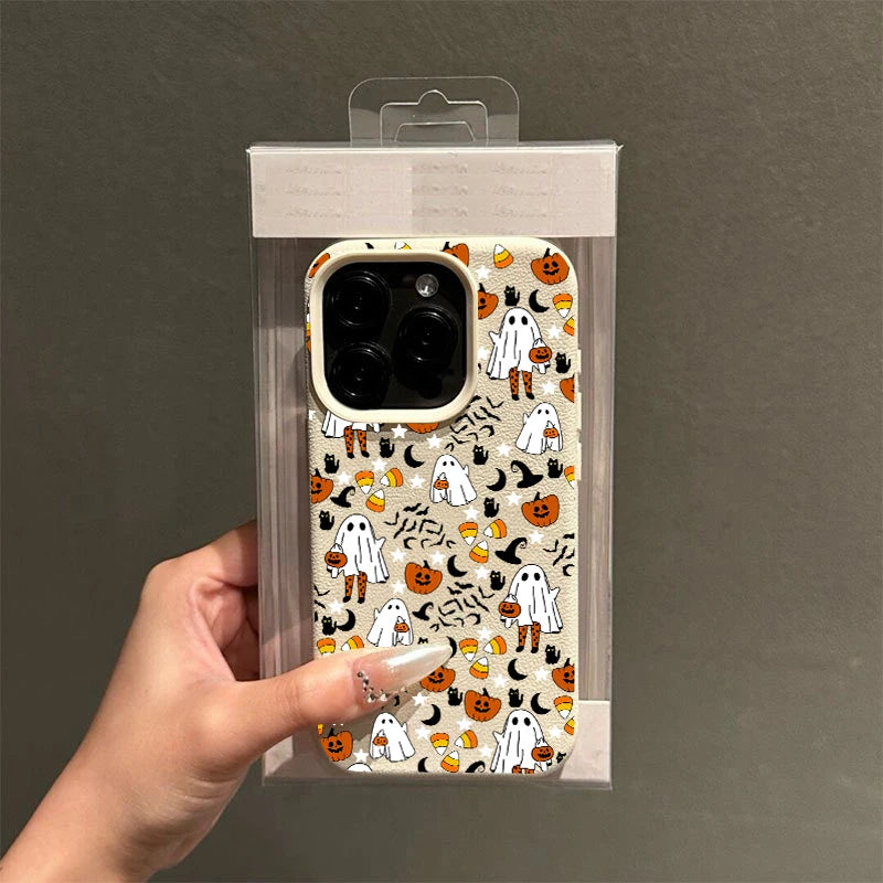 Halloween Pumpkin Ghost Phone Case — Shockproof Soft TPU Cover