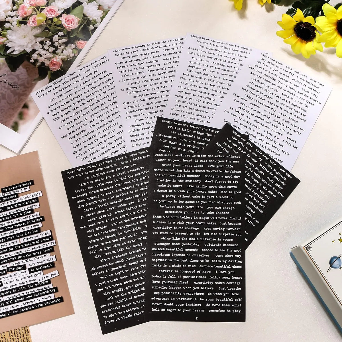 Motivational Quotes Sticker Pack – 406pcs for Journaling, Scrapbooking & DIY Crafts