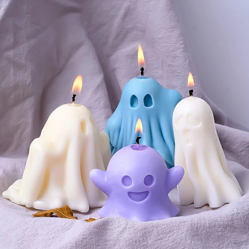 Halloween Silicone Candle & Craft Mold — Pumpkin & Ghost 3D Design