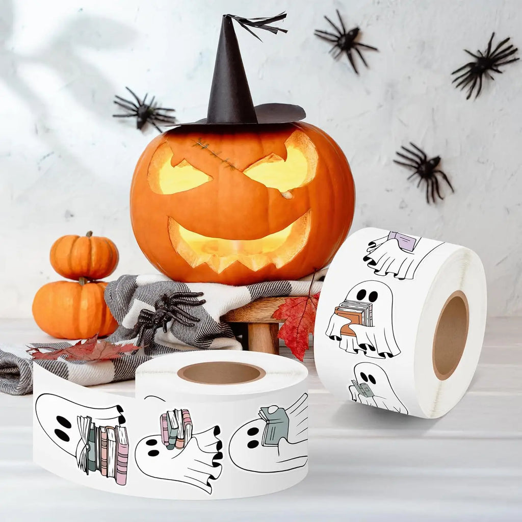 Halloween Round Sticker Labels — Cartoon Sealing Stickers for Gift Wrapping, Baking & Scrapbooking (100–500pcs)