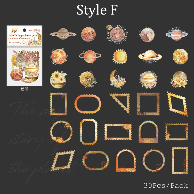 Nature Spirit Series Sticker Pack — Self-Adhesive Decals for Scrapbooking, Collage & Journaling (1, 3 or 6 Pack)