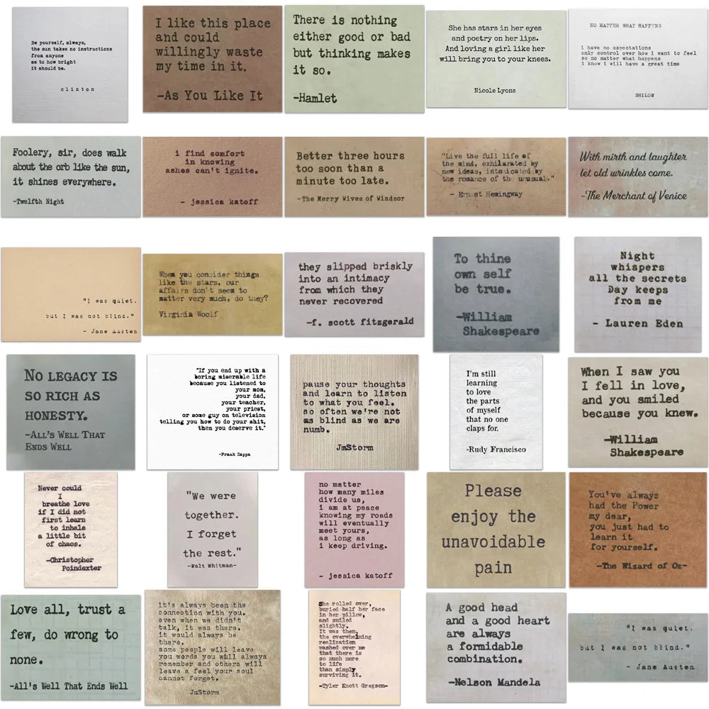 Vintage Motivational Phrases Sticker Pack — Inspirational Famous Quote Decals for Laptops, Cars, Scrapbooks & More (10/30/60pcs)