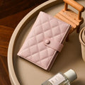 Korean Style Minimalist Passport Holder — Slim Geometric PU Leather Travel Wallet with Card Pockets