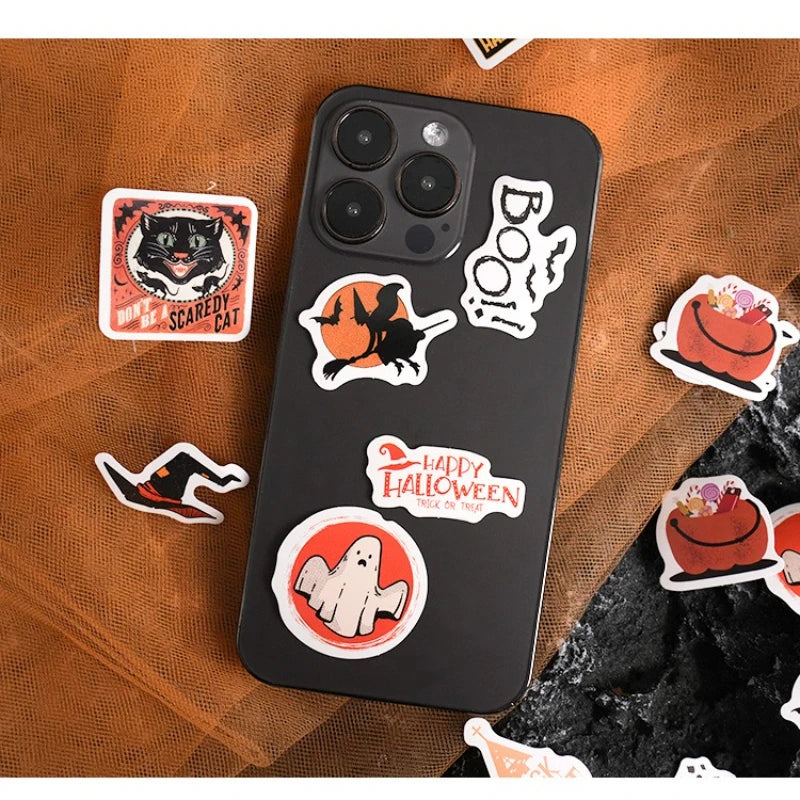 Halloween Ghost & Pumpkin Sticker Box — Exquisite Designs for Journals, Cases & More