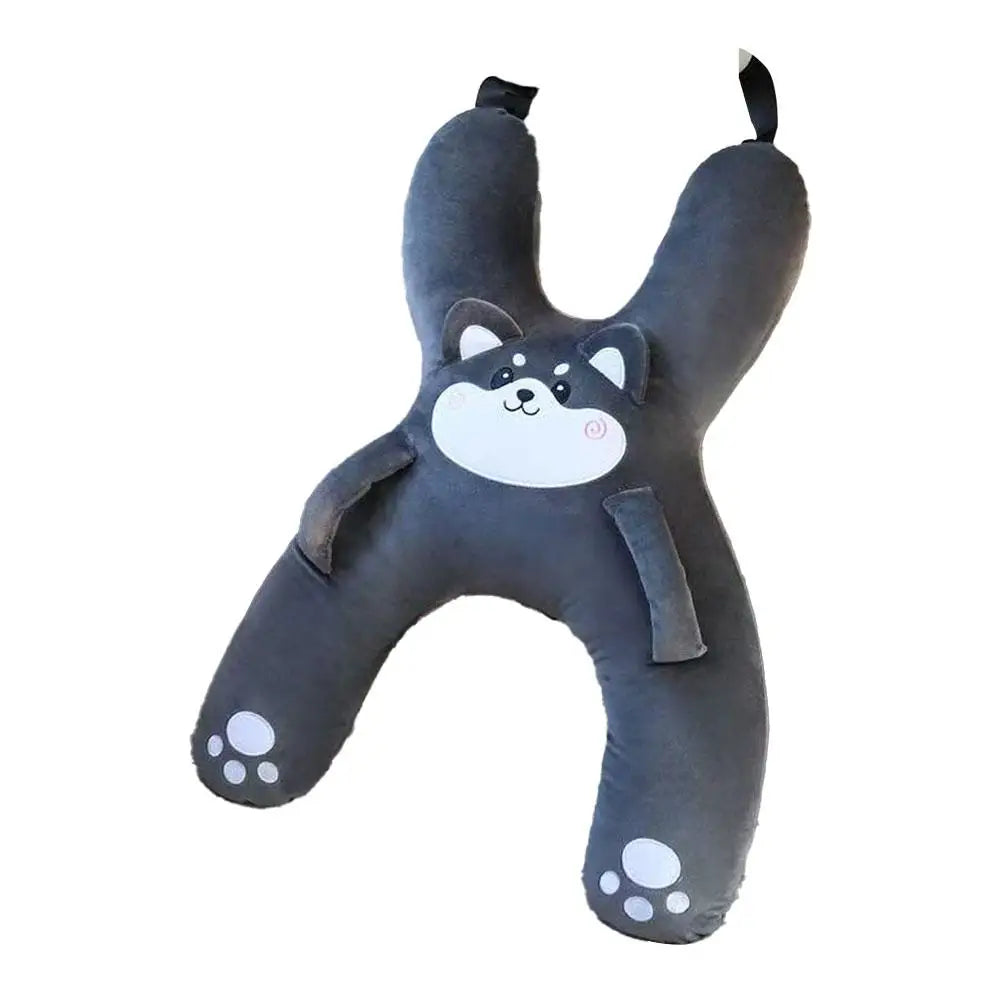 Cute Cartoon Kids Car Seat Neck Pillow — 3-in-1 Headrest, Lumbar Support & Safety Pillow