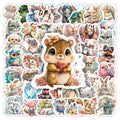 Cute Aesthetic Animal Sticker Pack — Waterproof DIY Decals for Journals, Laptops & More (10 / 25 / 50pcs)