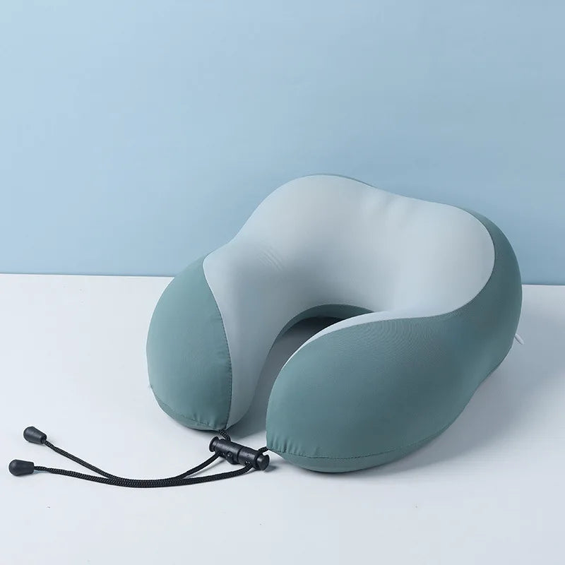 Portable Knit U-Shaped Neck Pillow – Stowable Travel Headrest for Flights, Office & On-the-Go