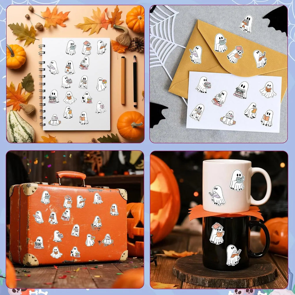 Halloween Round Sticker Labels — Cartoon Sealing Stickers for Gift Wrapping, Baking & Scrapbooking (100–500pcs)