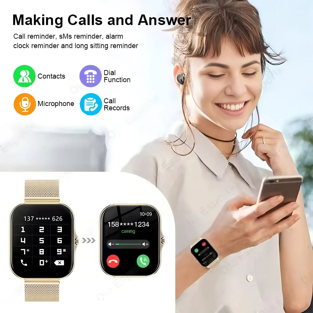 Smart Watch with Bluetooth Calling – 2.02" AMOLED, Heart Rate, Blood Oxygen, GPS, NFC, Fitness Tracker for Men & Women