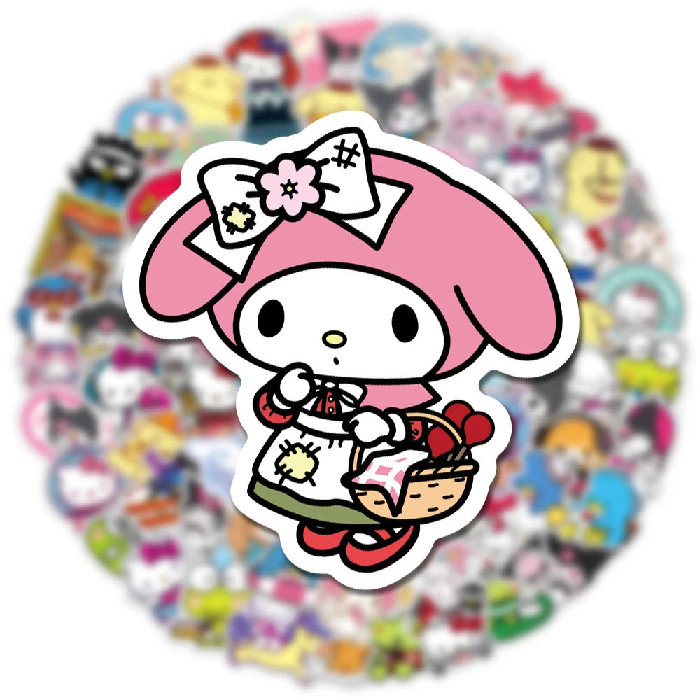 Kawaii Kuromi, My Melody & Hello Kitty Sticker Pack — Cute Sanrio Cartoon Decals (10/30/50/100pcs)