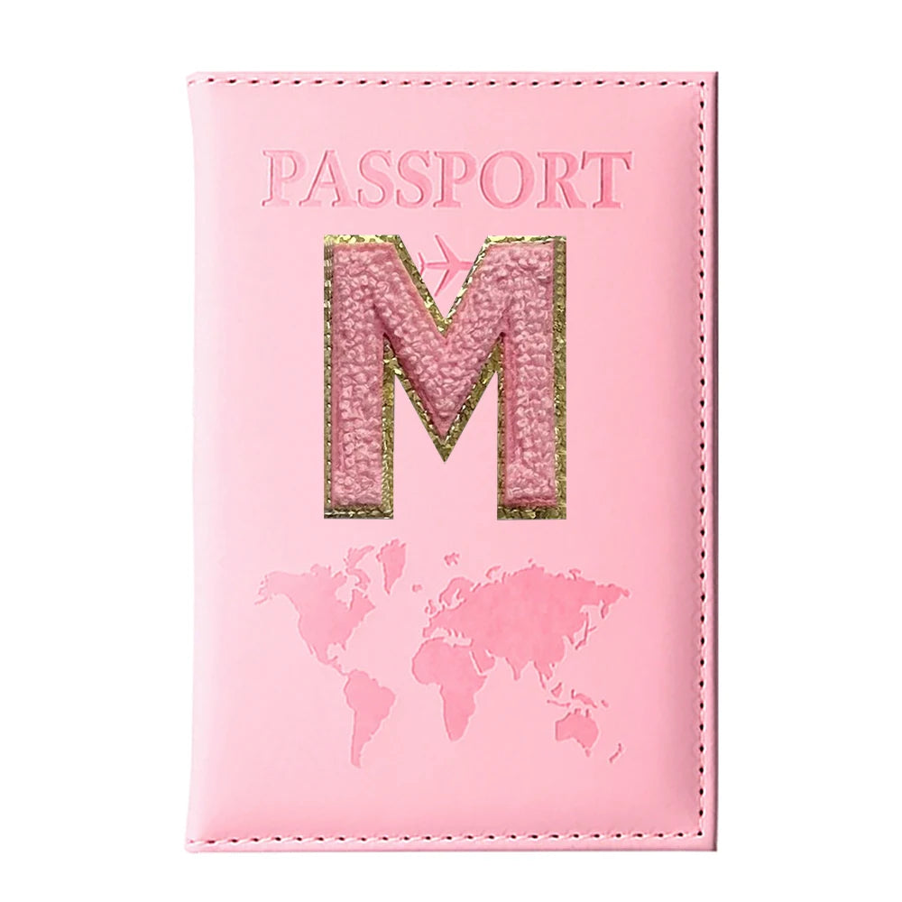 Initial Letter Passport Cover — Waterproof PU Leather Passport Wallet (A–Z)