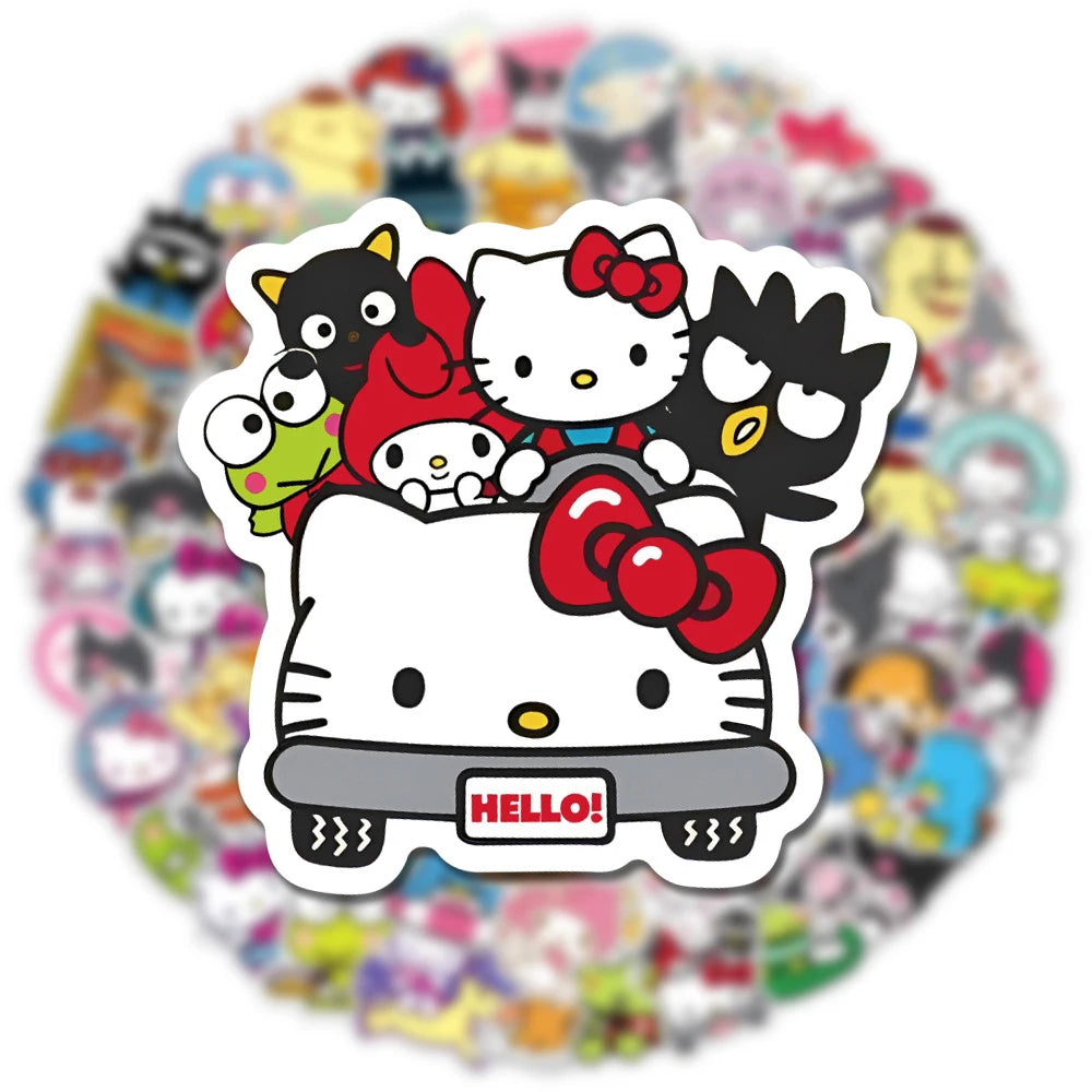 Kawaii Kuromi, My Melody & Hello Kitty Sticker Pack — Cute Sanrio Cartoon Decals (10/30/50/100pcs)