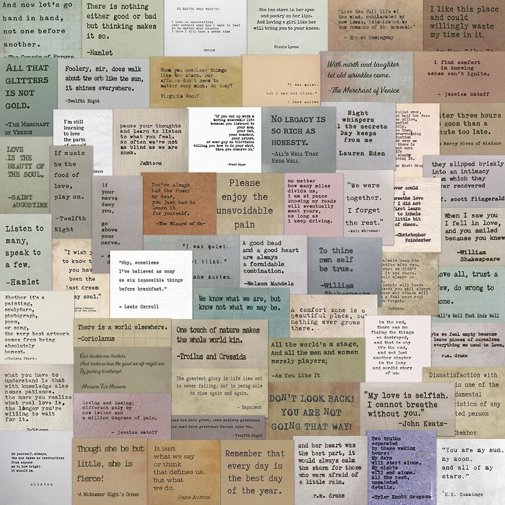 Vintage Motivational Phrases Sticker Pack — Inspirational Famous Quote Decals for Laptops, Cars, Scrapbooks & More (10/30/60pcs)