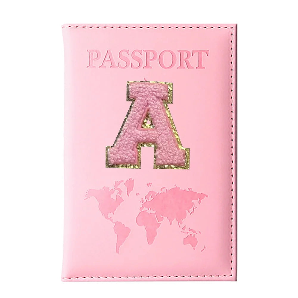 Initial Letter Passport Cover — Waterproof PU Leather Passport Wallet (A–Z)