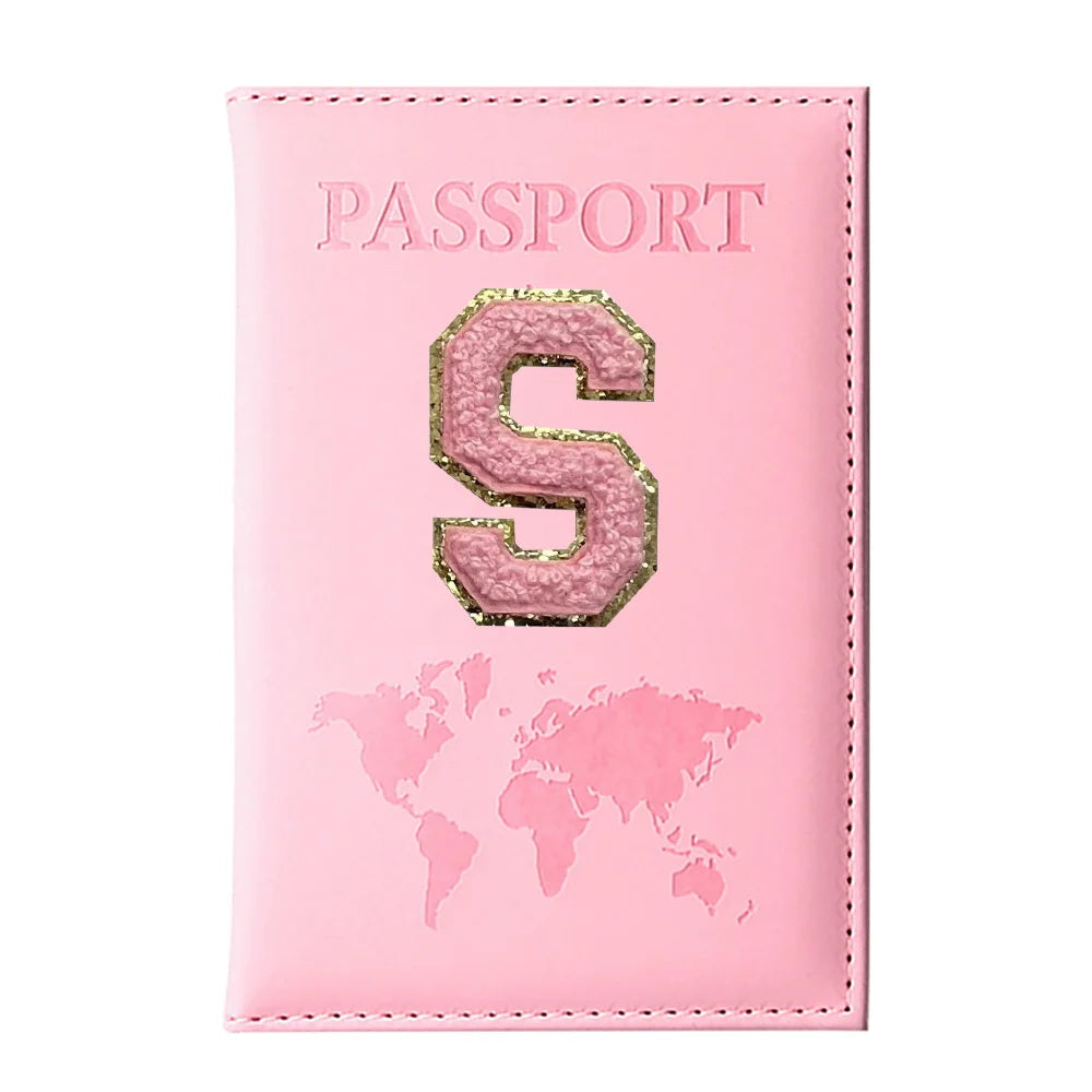 Initial Letter Passport Cover — Waterproof PU Leather Passport Wallet (A–Z)
